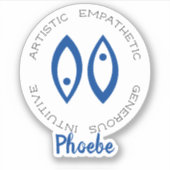 Zodiac Symbol Pisces Sticker (Voorkant)