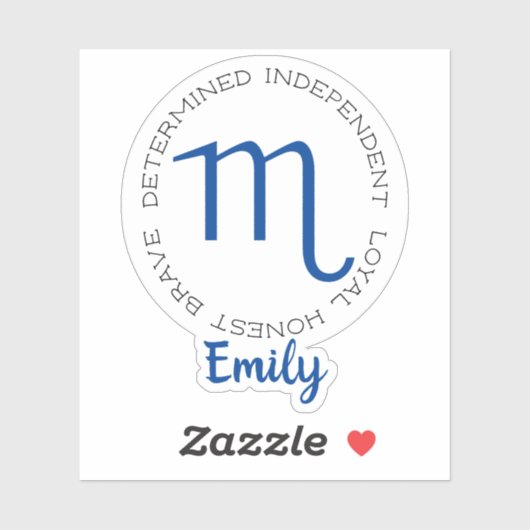 Zodiac Symbol Scorpio Sticker (Vel)