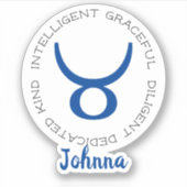 Zodiac Symbol Taurus Sticker (Voorkant)