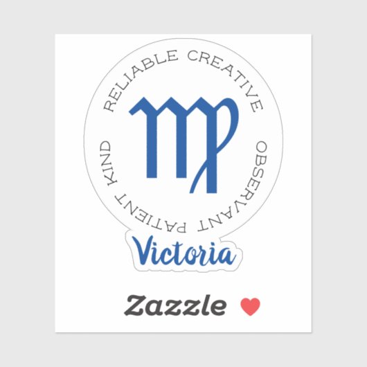 Zodiac Symbol Virgo Sticker (Vel)