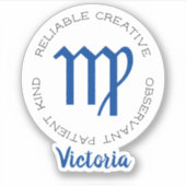 Zodiac Symbol Virgo Sticker (Voorkant)