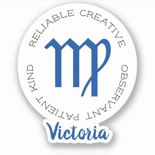 Zodiac Symbol Virgo Sticker (Voorkant)
