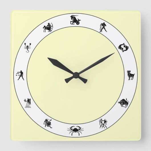 Zodiac-symbool Vierkante Klok (Voorkant)