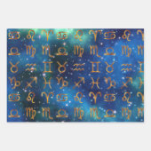 Zodiac Symbool Wrapping Papier Platte Blad Set van Inpakpapier Vel (Voorkant 3)