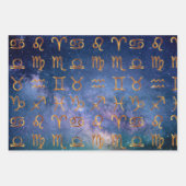 Zodiac Symbool Wrapping Papier Platte Blad Set van Inpakpapier Vel (Voorkant)