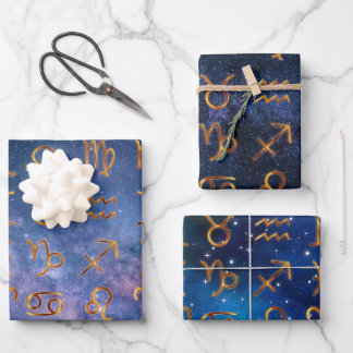 Zodiac Symbool Wrapping Papier Platte Blad Set van Inpakpapier Vel