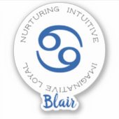 Zodiac Symboolkanker Sticker (Voorkant)