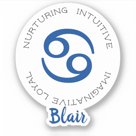 Zodiac Symboolkanker Sticker (Voorkant)