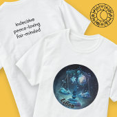 Zodiac T-Shirt van de Waterverf van Libra Blue en