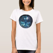 Zodiac T-Shirt van de Waterverf van Libra Blue en  (Voorkant)