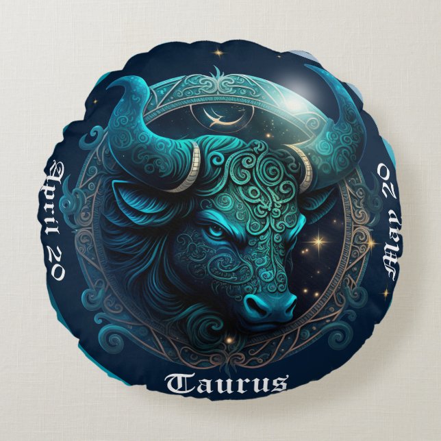 Zodiac tauras gedateerd rond kussen (Voorkant)