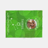 Zodiac Taurus Aangepaste Verjaardag Foto Astrologi Fleece Deken (Voorkant (Horizontaal))
