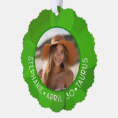 Zodiac Taurus Aangepaste Verjaardag Foto Astrologi Ornament Kaart (Links)