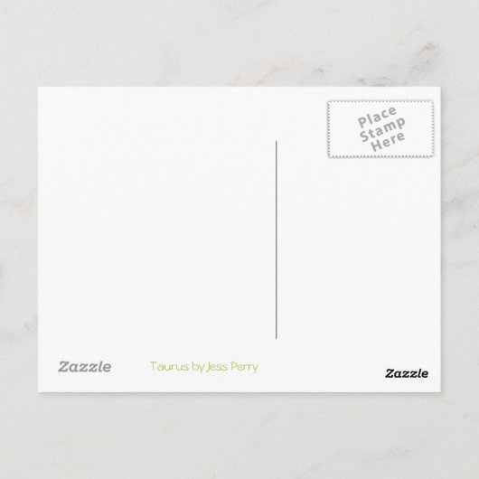 Zodiac Taurus briefkaart (Achterkant)