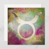 Zodiac: TAURUS-briefkaart Notitiekaartje (Voorkant / Achterkant)