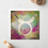 Zodiac: TAURUS-briefkaart Notitiekaartje (Voorkant / Achterkant in situ)