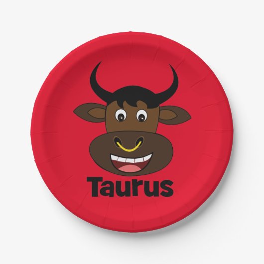 Zodiac Taurus Bull Birthday Party Papieren Bordje (Voorkant)