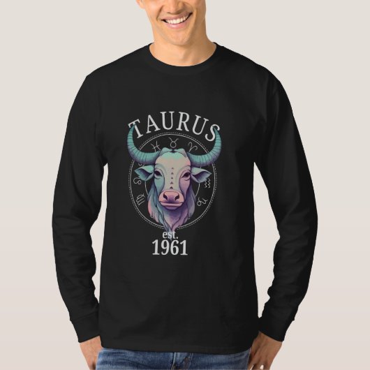 Zodiac Taurus Bull geboren in 1961 T-shirt (Voorkant)