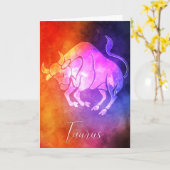 Zodiac: Taurus Colorful Snoep Colors Kaart (Gele Bloem)