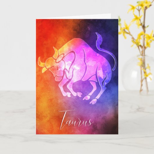 Zodiac: Taurus Colorful Snoep Colors Kaart (Gele Bloem)