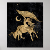 Zodiac Taurus | Cosmic Gold en Black Astrology Poster (Voorkant)