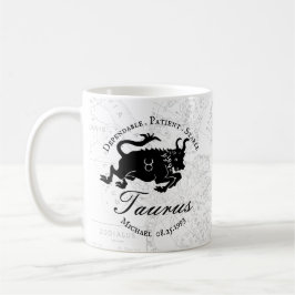 Zodiac Taurus Custom Black White Astrology Traits Koffiemok