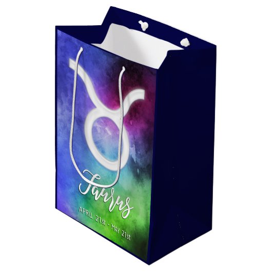 Zodiac: Taurus Dates Medium Cadeauzakje (Voorkant Gekanteld)