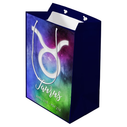 Zodiac: Taurus Dates Medium Cadeauzakje (Achterkant Gekanteld)