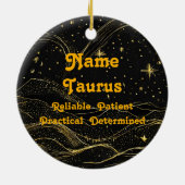 Zodiac Taurus gepersonaliseerd astrologie Ornament (Achterkant)