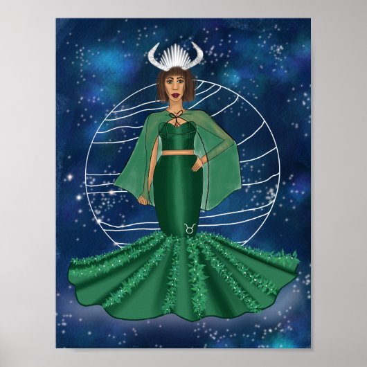 Zodiac Taurus Godin met heersende planeet Venus Poster (Voorkant)