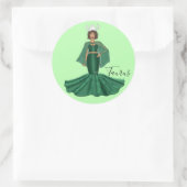 Zodiac Taurus Godin met hoorns Ronde Sticker (Tas)