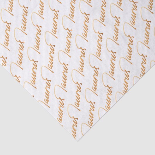 Zodiac "Taurus" Gold Script Tissue Paper Tissuepapier (Detail)