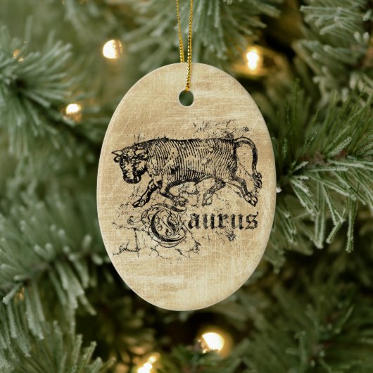  Zodiac Taurus Keramisch Ornament (Boom)