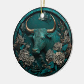 Zodiac Taurus Metal Art Keramisch Ornament (Links)