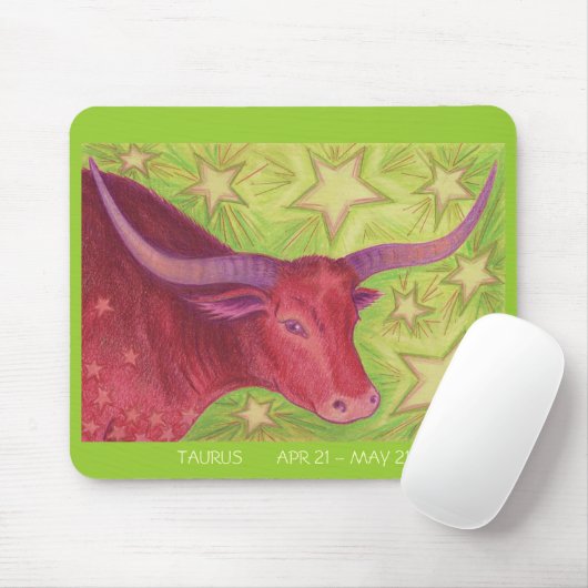 Zodiac Taurus mousepad datums Muismat (Met muis)