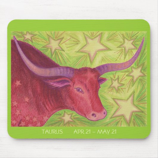 Zodiac Taurus mousepad datums Muismat (Voorkant)