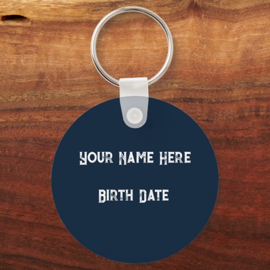 Zodiac Taurus Pas NAAM, DATUM aan Sleutelhanger (Achterkant)