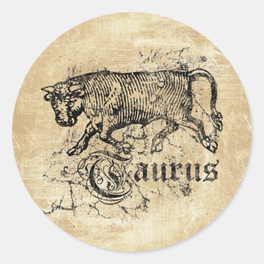  Zodiac Taurus Ronde Sticker (Voorkant)