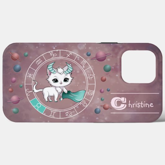 Zodiac Taurus Schattigee Kat Wiel Planet Astrologi Case-Mate iPhone Case (Achterkant (horizontaal))