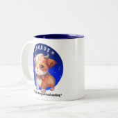 Zodiac Taurus Schattigee Waterverf Dog aangepaste  Tweekleurige Koffiemok (Voorkant links)