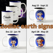 Zodiac Taurus Schattigee Waterverf Dog aangepaste  Tweekleurige Koffiemok