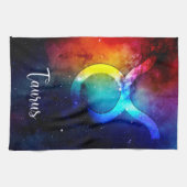 Zodiac: Taurus Space Rainbow Theedoek (Horizontaal)