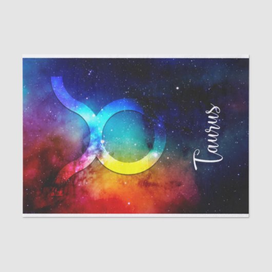 Zodiac: Taurus Space Rainbow Tissuepapier (Voorkant)