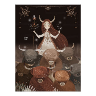 Zodiac Taurus van Alexandra Dikaia Poster