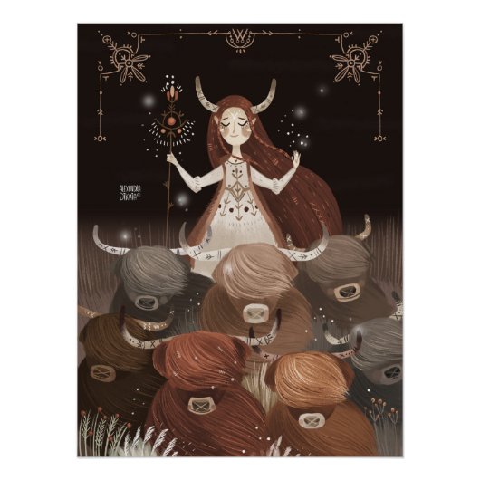 Zodiac Taurus van Alexandra Dikaia Poster (Voorkant)