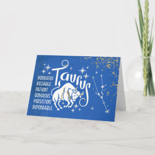 Zodiac Taurus Verjaardag met sterrenbeeld Kaart