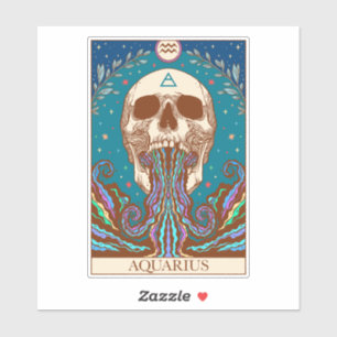 Zodiac-teken Aquarius Tarot-kaart Sticker