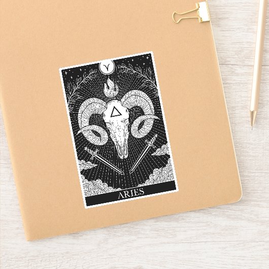 Zodiac-teken Aries Tarot Sticker (Notitieboek)