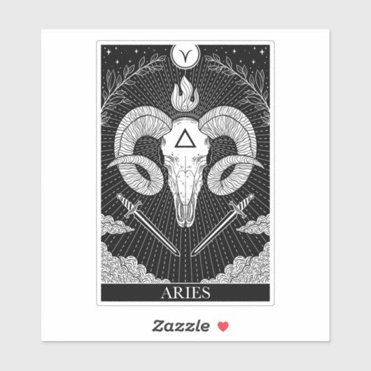 Zodiac-teken Aries Tarot Sticker (Vel)