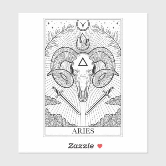 Zodiac-teken Aries Tarot Sticker (Vel)